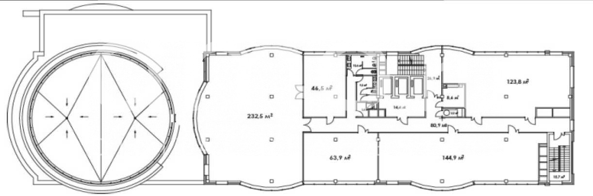 Планировка офиса 150-980 м², 5 этаж, БЦ «Венский дом»